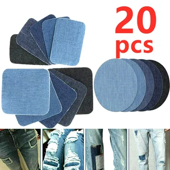 20 Шт Джинсовой ткани DIY Дизайн Гладить на заплатах из джинсовой ткани Комплект для ремонта джинсов Аксессуары для одежды Ткань