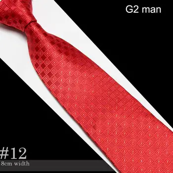 2019 модные красные галстуки для мужчин, клетчатый деловой галстук для взрослых, мужские галстуки из микрофибры # 12