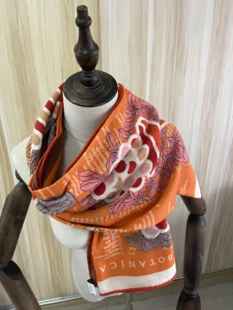 2022 новое поступление, осень-зима, оранжевый шарф 140*140 см, 70% кашемир, 30% шелковый шарф, обертка для женщин, подарок для леди и девочки