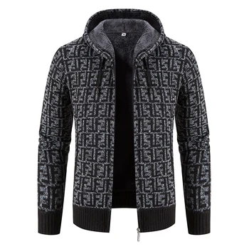 2023 Осенне-зимний мужской свитер, модный вязаный кардиган, мужской свитер высокого качества, повседневная куртка, мужской свитер на молнии 6660