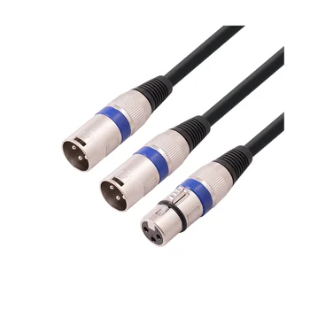 3-контактный XLR-разъем для двух XLR-разъемов, Y-образный кабель-разветвитель XLR, кабель-разветвитель XLR, аудиоадаптер для микрофона, 50 см,