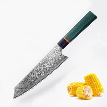 8-дюймовый Дамасский нож шеф-повара, Лучший бытовой кухонный нож, Японский нож для нарезки VG 10, Нож для сашими, Фруктовый нож Оптом