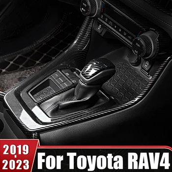 ABS Накладка Панели Переключения передач Из Углеродного Волокна LHD RHD Для Toyota RAV4 XA50 2019 2020 2021 2022 2023 RAV 4 Гибридные Автомобильные Аксессуары