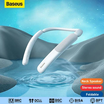 Baseus AeQur N10 Динамик с шейным ободком Беспроводной Bluetooth динамик Носимый стереозвук с двойным микрофоном ENC Reduction Складной шейный динамик