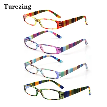 Turezing 4 упаковки Очков для чтения в цветочной оправе с пружинным шарниром, Декоративные очки, Оптические очки по рецепту HD для женщин