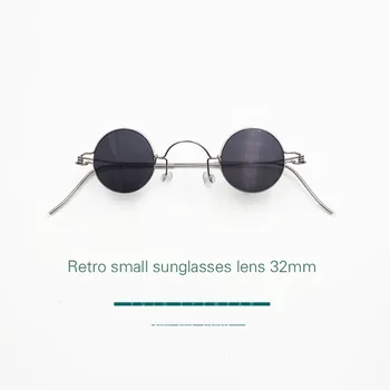 Винтажный маленький круглый диаметр 32 мм, рецепт от близорукости, поляризованные солнцезащитные очки UV400, безвинтовые индивидуальные очковые линзы 30 34