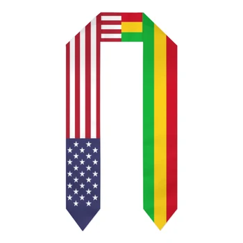 Выпускной пояс Мали и США Палантин с Флагом Соединенных Штатов, Шали, Обертывания для выпускников, подарки для Международной студенческой гордости Scraf