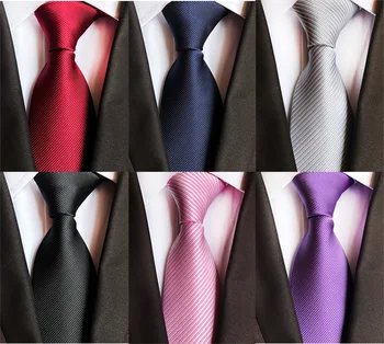 Высококачественный повседневный галстук для мужчин, Однотонные галстуки, Шелковый мужской галстук для свадебной вечеринки
