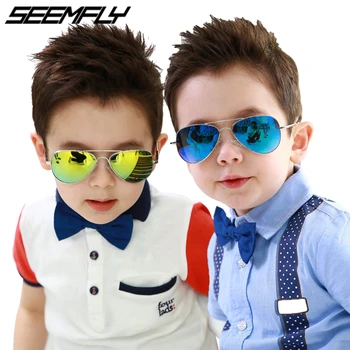 Детские солнцезащитные очки в стиле ретро Seemfly UV400, Брендовая дизайнерская обувь 2020, Детские Солнцезащитные очки Роскошных Оттенков Для маленьких мальчиков и Девочек, Очки Gafas De Sol