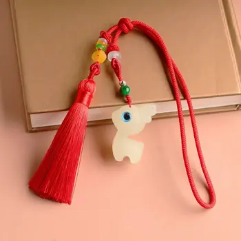 Дизайн ниши для веревки, Брелок для мобильного телефона с мультяшным оленем, брелок для ключей в китайском стиле, брелок для ключей, подвеска в виде сумки, брелок для ключей от автомобиля