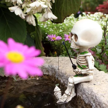 Жуткие фигурки скелетов из смолы - идеальные украшения на Хэллоуин для домашнего офиса или вечеринки в саду