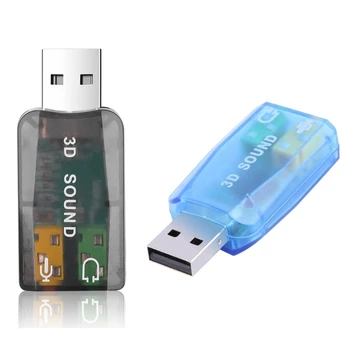 Звуковая карта USB 2.0 Виртуальный USB-адаптер Внешняя стереофоническая звуковая карта с разъемом для наушников и микрофона 3,5 мм