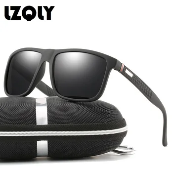 Классические поляризованные солнцезащитные очки Для мужчин И женщин, Квадратные Винтажные солнцезащитные очки для вождения и Рыбалки, Черные, Синие Зеркальные солнцезащитные очки в стиле Ретро UV400