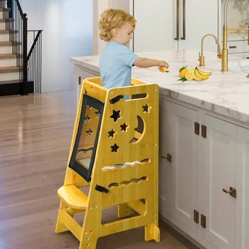 Кухонная башня для малышей, 3-Уровневые Регулируемые по высоте Детские табуретки для меда