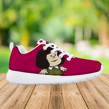 Милый Мультфильм Mafalda Принт Tenis Прекрасный Мультфильм Досуг Противоскользящая детская обувь Износостойкие прочные Zapatillas Праздничный подарок