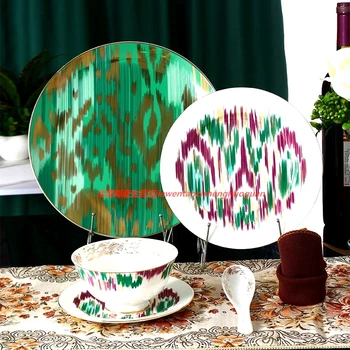 Миска и тарелка набор из пяти предметов семейная практичная столовая тарелка из костяного фарфора в европейском стиле, ресторан отеля, коммерческий сервировочный стол