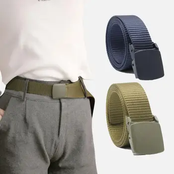 Модные Мужские Регулируемые Однотонные брюки с пряжкой, уличный Поясной ремень