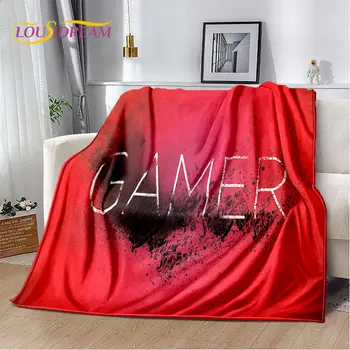 Мультяшный геймпад Game Over Gamer Мягкое плюшевое Одеяло, фланелевое одеяло, покрывало для гостиной, спальни, Кровати, дивана, пикника