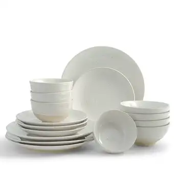 Набор посуды Siterra в деревенском стиле из 16 предметов, белый набор посуды для ресторана, подарок на дом