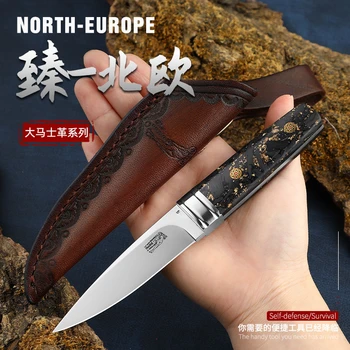 Нож с Лезвием M390 в Деревянной Коробке, Высококачественный Мини-Карманный Нож EDC, Инструмент Высокой Твердости, Нож для Мужчин, Высококачественный Рождественский Подарок