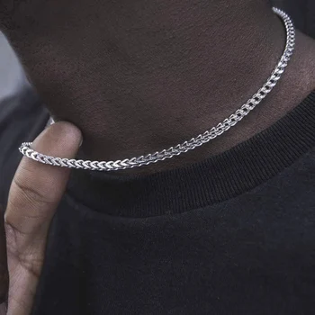 Ожерелье с цепочкой Franco толщиной 3 мм из нержавеющей Стали, ожерелье, мужская цепочка, ювелирные изделия
