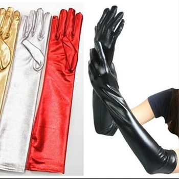 Перчатки из лакированной кожи, обтягивающие перчатки, Сексуальное Искушение, покрытие для выступлений, Танцевальные свадебные танцевальные перчатки