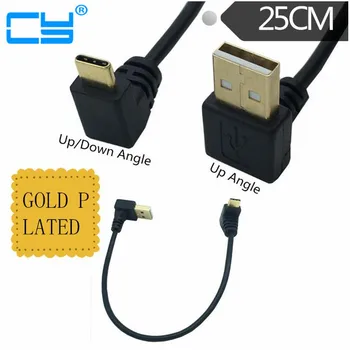 Позолоченный разъем Up Angle USB2.0 (тип-A) для подключения к USB3.1 (тип-C) Разъем Up & Dwon Angle USB для синхронизации данных и зарядки