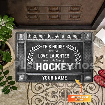 Это хоккейный коврик для дома, изготовленный на заказ с вашим именем
